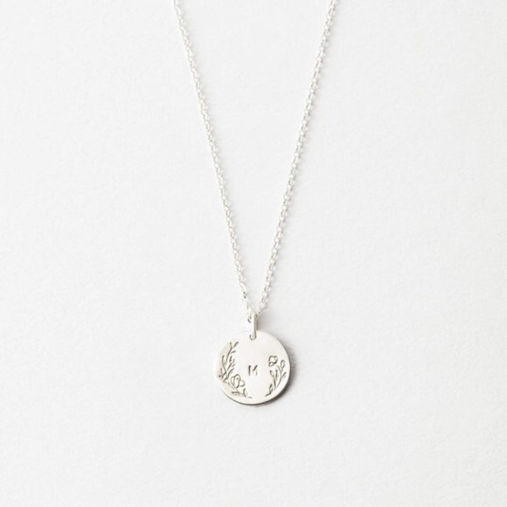 Floral Letter Minimalist Simple Initial Bohemian Gold Personalized Gift Necklace - Picture 6 of 16